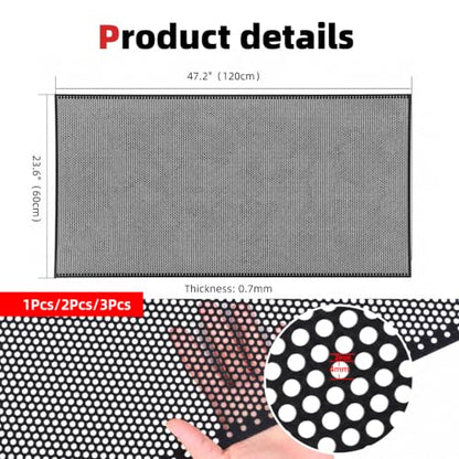 AggAuto Black Perforated Metal Sheets 47" x 23" 4mm Round Hole 2Pcs