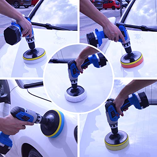 POLIWELL 11 PCS 6 Inch Car Polishing Sponge Pads Kit - size: 6 Inch