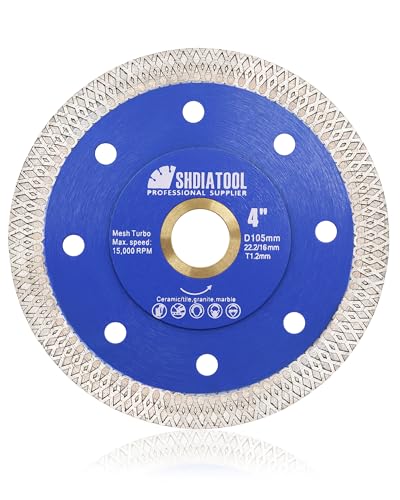 SHDIATOOL 4-Inch Diamond Saw Blade for Porcelain Tile Ceramic Granite - size: 4 Inch(105mm)