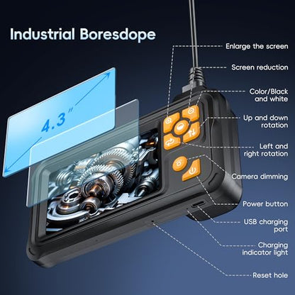 49.8FT Inspection Endoscope Camera with Light,1080P HD Borescope Camera - size: 49.8FT