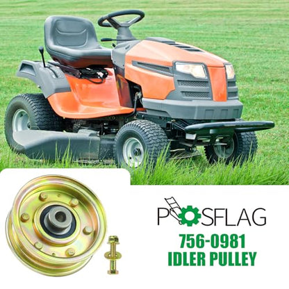 756-04224 Flat Idler Pulley for Cub Cadet LT1050 LT1042 LT1045 Deck - color: T8 1x756-0981