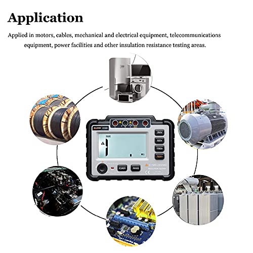 VC60B+ Digital Insulation Resistance Tester 250/500/1000V Lightweight Wide Range LCD Backlight Megger Megohm Meter