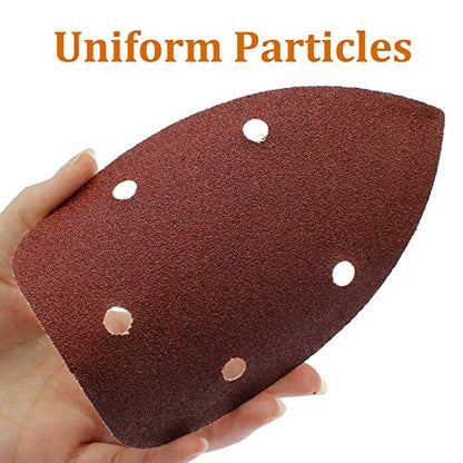 50 Pcs Mouse Detail Sander Sandpaper, 100 Grit, 5 Hole - size: 100 Grit - 50 Pcs
