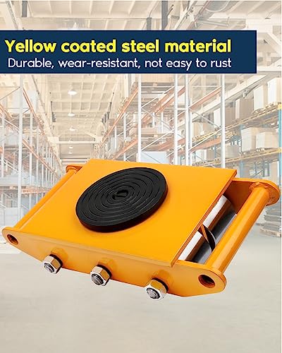 FAHKNS Machinery Moving Skate with 360° Rotation Cap 8 Steel Rollers 12T