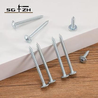 #8 x 1-1/2" Wood Screw 100Pcs Alloy Steel Standard Thread Truss Head Fast Self Tapping by SG TZH - color: Silver - Alloy Steel, size: #8 x 1-1/2"