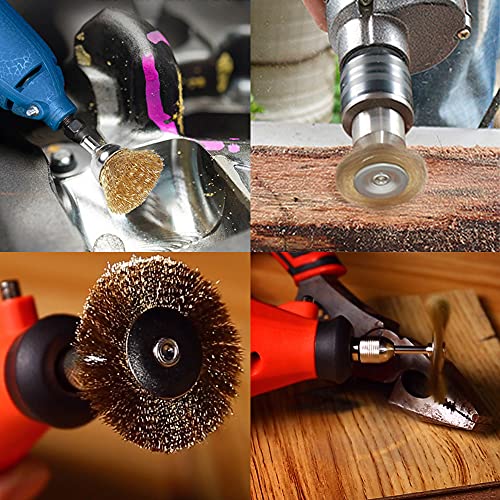 SUJAYU 30 Pc Brass Wire Wheel for Buffing, Wire Wheel Drill Attachment