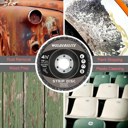 12-Pack 4-1/2" Paint Stripper Discs for Angle Grinder, Rust & Paint Removal Wheels for Metal and Wood – Black - style: 4-1/2 in - 12 pk