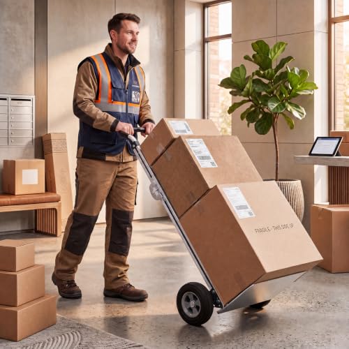 Goplus Heavy-Duty Folding Hand Truck, 600 LBS Aluminum Dolly Cart