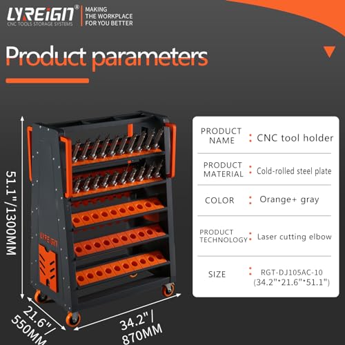 BT40 CNC Tool Holder Keeper, CAT40 Mobile CNC Tool Storage Cart, CNC Tool Storage System, CNC Tool Storage Rack Organizers for Warehouses Machining Centers - size: BT/CAT40-100CAP