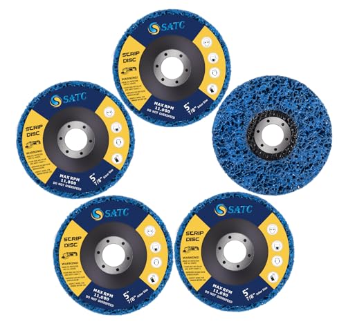 S SATC Strip Disc Blue 5” x 7/8” Stripping Wheel Premium Silicone Carbide Strip Disc for Angle Grinder-5 PCS - style: 5 PCS Strip Discs 5" x 7/8"