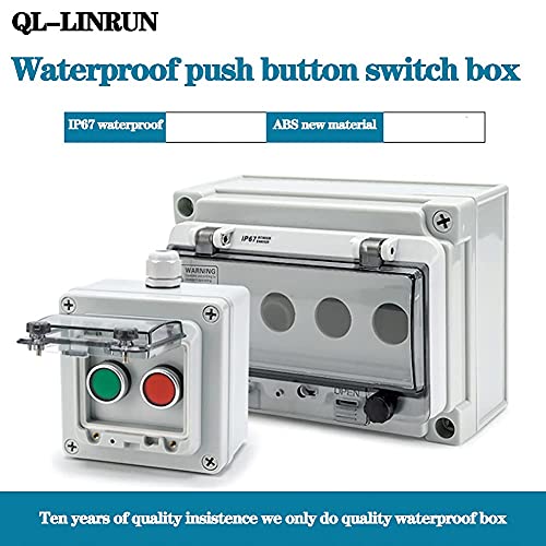 Red Stop Green Start Momentary Push Button Box IP67 22mm with Safety Cover - color: Red/green instantaneous switch box