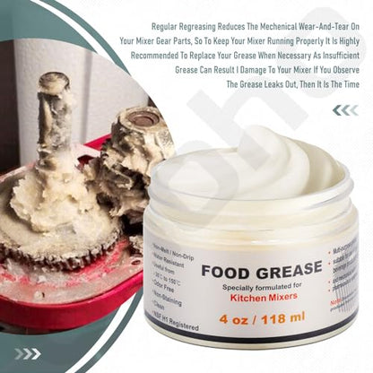 4 oz Food Grade Grease for kitchenaid Stand Mixer, Universally - Compatible with Kitchen Stand Mixer - Maintain The Performance of Your Machine and Extend Service Life, with 9709511 4162324 Gasket
