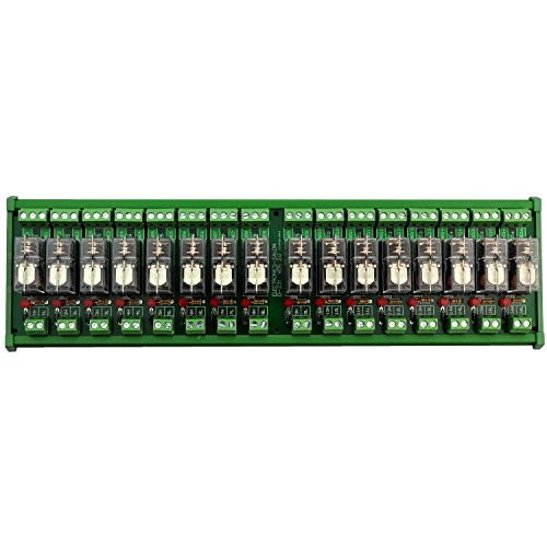 Electronics-Salon DIN Rail Mount AC/DC 24V Control 16 SPDT 16Amp Pluggable Power Relay Module, G2R-1-E - style: 16 Channel 24V