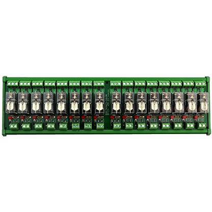 Electronics-Salon DIN Rail Mount AC/DC 24V Control 16 SPDT 16Amp Pluggable Power Relay Module, G2R-1-E - style: 16 Channel 24V