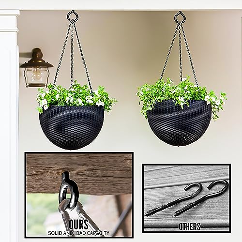 2PCS 6 Inch Heavy Duty Screw Eyes Hooks, Screw in Eye Hooks