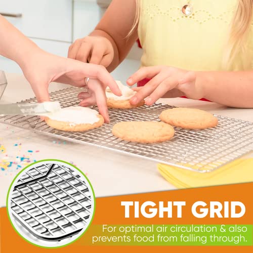 Spring Chef 10" x 15" Stainless Steel Cooling Rack for Baking, Set of 2 - size: 10"x15", style: 2 Pack