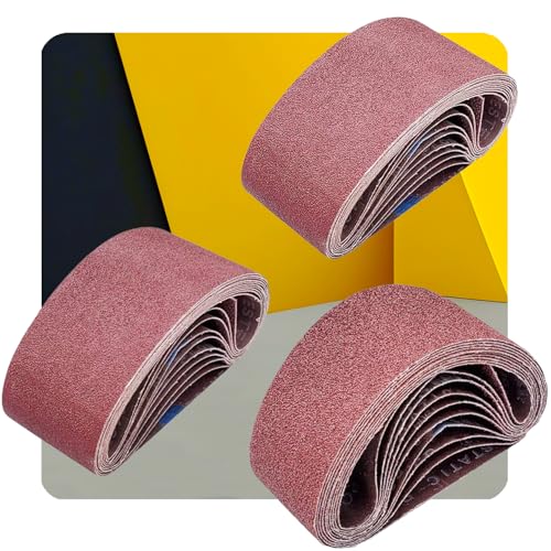 Tonmp 15 PCS 2.5 inch x 16 inch Sanding Belts - 5 Each of 40 80 120 Grit Aluminum Oxide Sanding Belts For Belt sander (2.5x16 inch) - size: 2.5x16 inch