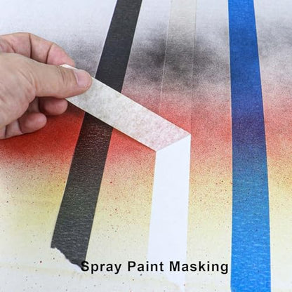 3 Pack White Painters Tape - Masking Tape 1 Inch Wide - Multi-Surface, Smart Adhesion, Indoor & Outdoor - 270FT Total - Paint Tape for Artist, DIY, Labeling, Art, Car, General Purpose (#3910) - color: White - 270FT