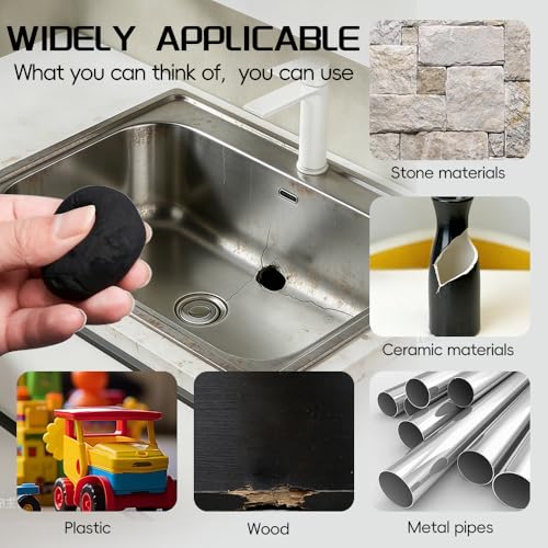 Steel Epoxy Putty 2 Part, Metal Repair High Strength Heat Resistant - color: Black