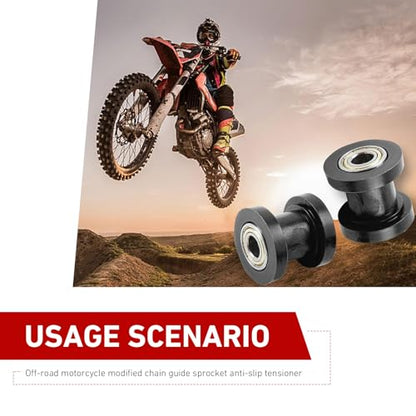 2 PCS Car Modified Chain Guide Sprocket, 0.3" and 0.4" Chain Tensioner Guides, Chain Roller Pulley Tensioner Wheel Guide with Rolling Wheels, Fit for Dirt Bikes Motorcycle Bicycles (Black)