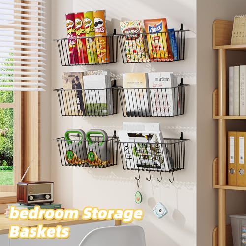 Simple Trending 6 Pack Wire Basket Wall Mount Hanging Baskets
