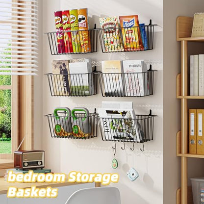 Simple Trending 6 Pack Wire Basket Wall Mount Hanging Baskets