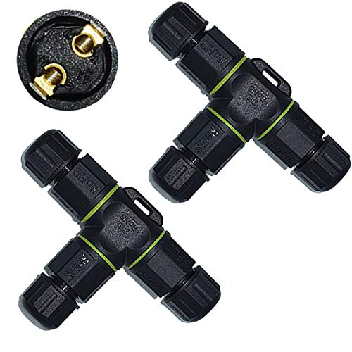 3 Way Junction Box IP68 Waterproof Electrical Junction Box 2 Pin/3 Pin/4 Pin Junction Box Outdoor Cable Connector for Underground/Outdoor Ø 4.5mm-10mm, Shielded Field Installable - 2Pin - color: White