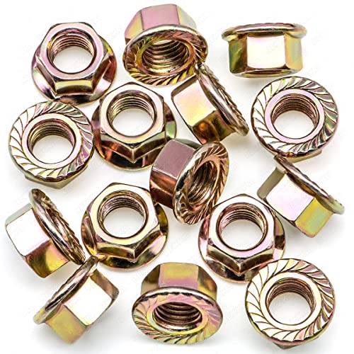 Rexka 15pcs Exhaust Serrated Flange Spin Nuts M10-1.25 for Toyota Honda 90212-SA5-003 Accord Civic Odyssey Acura