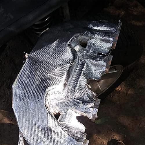 Adhesive Backed Heat Shield Aluminum Backed Aluminized Self Adhesive Heat Shield Material 12'' X 24’',Fiberglass Thermal Insulation Material High Temp Protection - color: Silver, size: 12 x 24 Inch