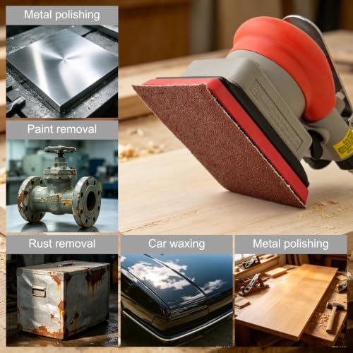 Air Orbital Sander, 10000rpm 75x100mm Square Pneumatic Palm Sander for Sanding, Grinding, Polishing