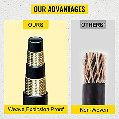 VEVOR Hydraulic Hose 3/4 inch x 50 ft, Coiled Hydraulic Hose 3120 PSI, Rubber with 2 High-Tensile Steel Wire Braid, Bulk -20℃ to 140℃, Hydraulic Oil Flexible Hose - style: 3/4 inch x 50 ft