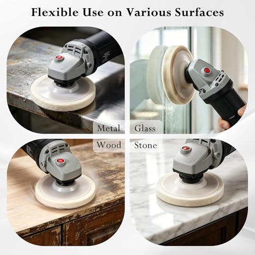 11 Packs 4.5" x 7/8" Round Wool Felt Polishing Disc Kit for Angle Grinder - style: 5Packs Wool Felt Polishing Disc + 6 Packs Compounds