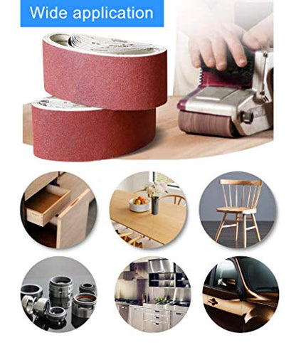 2-1/2 x 16 Inch Belt Sander Sanding Belts, 80 Grit, 18 Pack - color: 80 Grit, size: 2.5x16in
