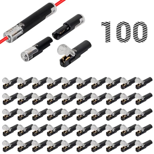 AITRIP 100PCS Single Wire Connector, 1 Wire Plug in Connector with Locking Buckle,No Wire Tripping Solderless for LED Lights, DIY Projects - color: 100PCS