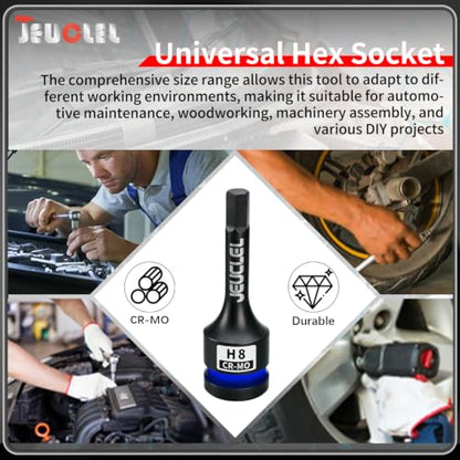8mm Hex Impact Bit Socket, H8 1/2" Drive Allen Socket, Cr-Mo Steel - size: 1PC | H8 8MM