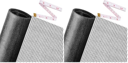 Replacement Window Screens, 48X118 Inch Durable Window Screen Mesh for Patio Porch Door Windows, DIY Adjustable Fiberglass Screen Repair Kit Sliding Net Roll Pet, Black by Ouskr (Pack of 2) - size: 48"x118"Black (Pack of 2)