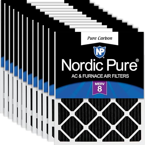 Nordic Pure 20x24x1 Pleated MERV 8 Pure Carbon Air Filters 12 Pack - style: MERV 8 Pure Carbon