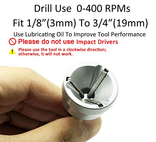 ORXPLUS Tools HSS Blade External Deburring Chamfer Tool 1/8"-3/4" (3-19mm) - size: Deburring Drill Bit 3mm-19mm / Sliver