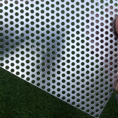 Aluminum Perforated Metal Sheets 16 Gauge 23.6 inch by 11.8 inch Expanded Metal Mesh Aluminum Opening 1/5" 0.2 inch (About 5 mm) Perforated Steel Sheet Aluminum Mesh Screen Decorative Metal Mesh - size: 23.6" X 11.8"