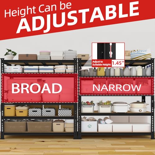 PrimeZone 60" W X 24" D X 72" H Heavy Duty Garage Storage Shelves, 3000 LBS - size: 60" W x 24" D x 72" H