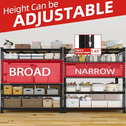 PrimeZone 60" W X 24" D X 72" H Heavy Duty Garage Storage Shelves, 3000 LBS - size: 60" W x 24" D x 72" H