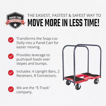 Snap-Loc Panel Bar Set for Heavy Duty Dolly, Converts Dolly Platform to Panel Cart & Push Cart, Easy Installation for Heavy Duty Cart - style: PANEL BAR SET