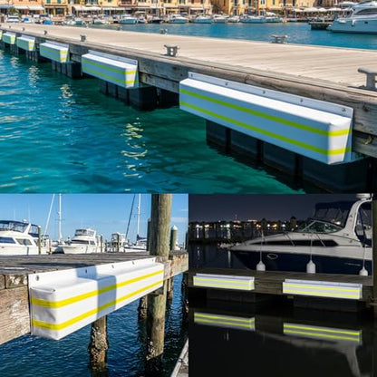 Dock Bumpers 36 Inch/48 Inch/58 Inch/72 Inch, Boat Dock Bumpers with Upgrade Reflective Strip and Stainless Steel Screws, Dock Fenders Bumper Guards Marine Grade (Black/White/Gray) -1 Pack 2 Pack - color: White, style: 48in-2pack