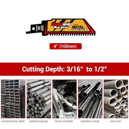 4-Inch Carbide Reciprocating Saw Blades, 8 TPI, 3-Pack - size: 4inch