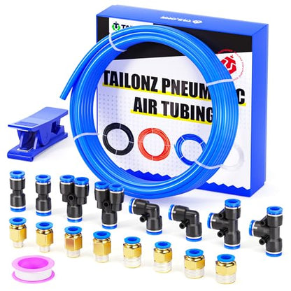 TAILONZ Blue 8mm OD 5mm ID PU Air Hose Pipe Tube Kit 10 Meter 32.8ft - color: Blue, size: 8mm OD/32.8ft/10m