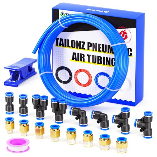 TAILONZ Blue 8mm OD 5mm ID PU Air Hose Pipe Tube Kit 10 Meter 32.8ft - color: Blue, size: 8mm OD/32.8ft/10m