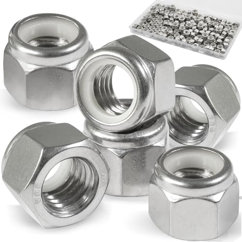 #10-24 Lock Nut, 150Pcs Stainless Steel Nylock Insert Locking Nuts - size: #10-24, 150 Pack