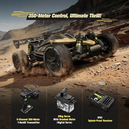 RLAARLO 1/10 Brushless RC Cars, 4×4 Buggy, 50+ MPH, Carbon Fiber, Ages 8+