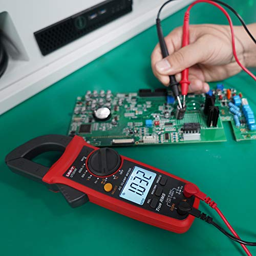 UNI-T UT204R Digital Clamp Meter, Auto Ranging TRMS 6000 Counts NCV Volt Amp Meter with AC/DC Ohm Diode Capacitance Resistance Temperature Frequency Continuity Test - size: UT204R