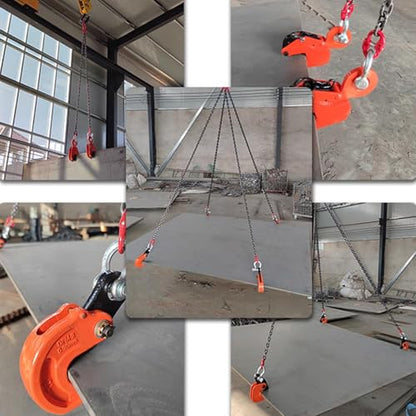 INTBUYING Vertical Plate Lifting Clamp 3T Load with Lock Hoist Hook Steel Plate Clamp Lifting Hook Heavy Duty Jaw Opening Max 1.57 inch